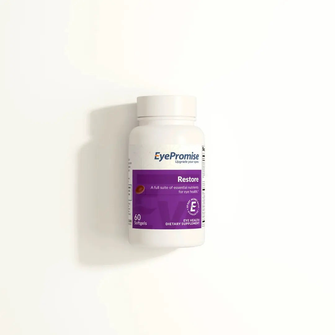 EyePromise Restore eye health supplement bottle with softgels